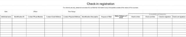 Check in registration