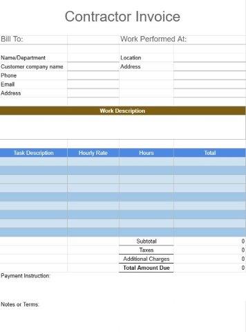 Contractor Invoice