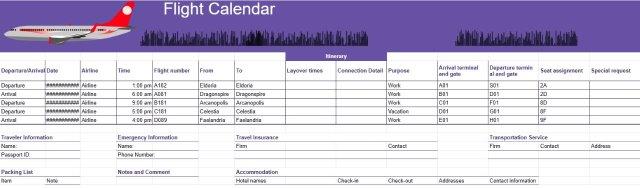 Flight Calendar