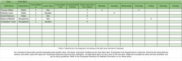 Staff Leave Tracker