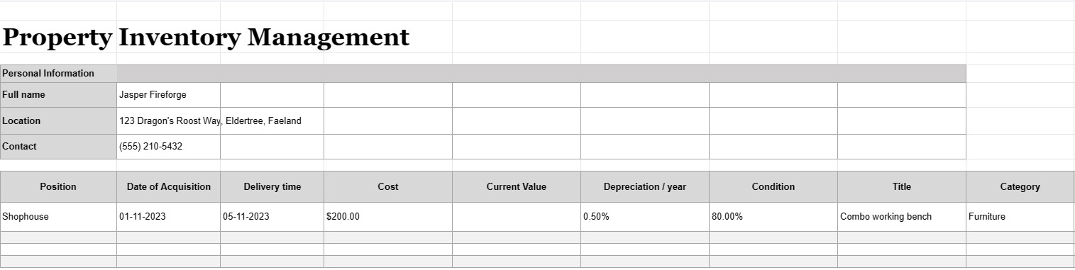 Property Inventory Management