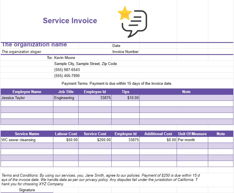 Factura de serviciu